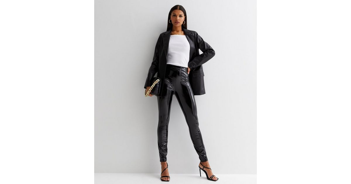 ONLY Black Patent High Waist Leggings | New Look | New Look (UK)