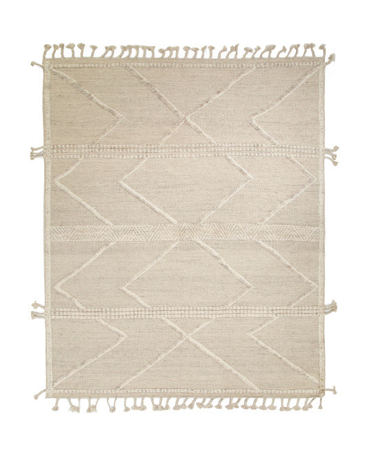 Hand Knotted Wool And Cotton Blend Rug | TJ Maxx