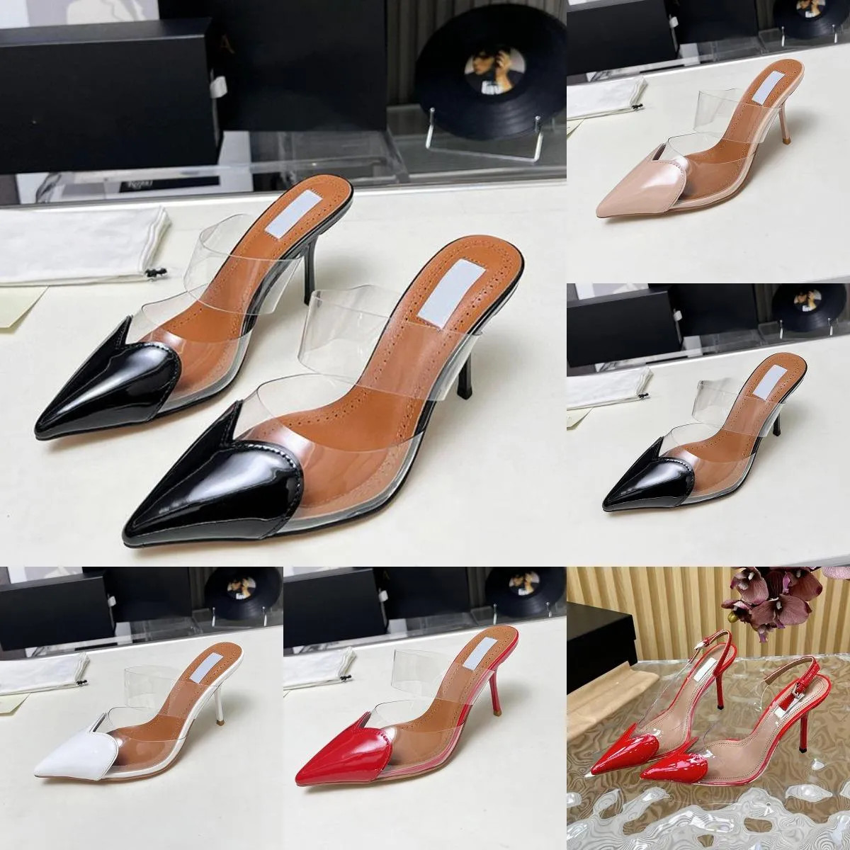 with box Designer high heels dress shoes sneakers women luxury Glitter Rivets triple black white ... | DHGate