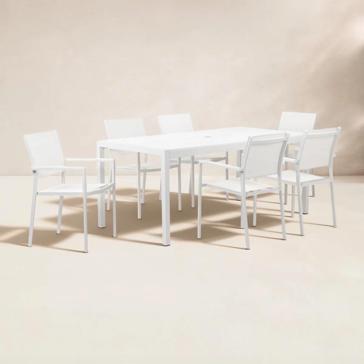 Aynura 6-Person Aluminum Patio Dining Set with Rectangular Table | Wayfair North America