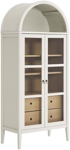 Modway Nolan Modern Farmhouse 71" Tall Arched Storage Display Cabinet in White Oak Wood Grain | Amazon (US)