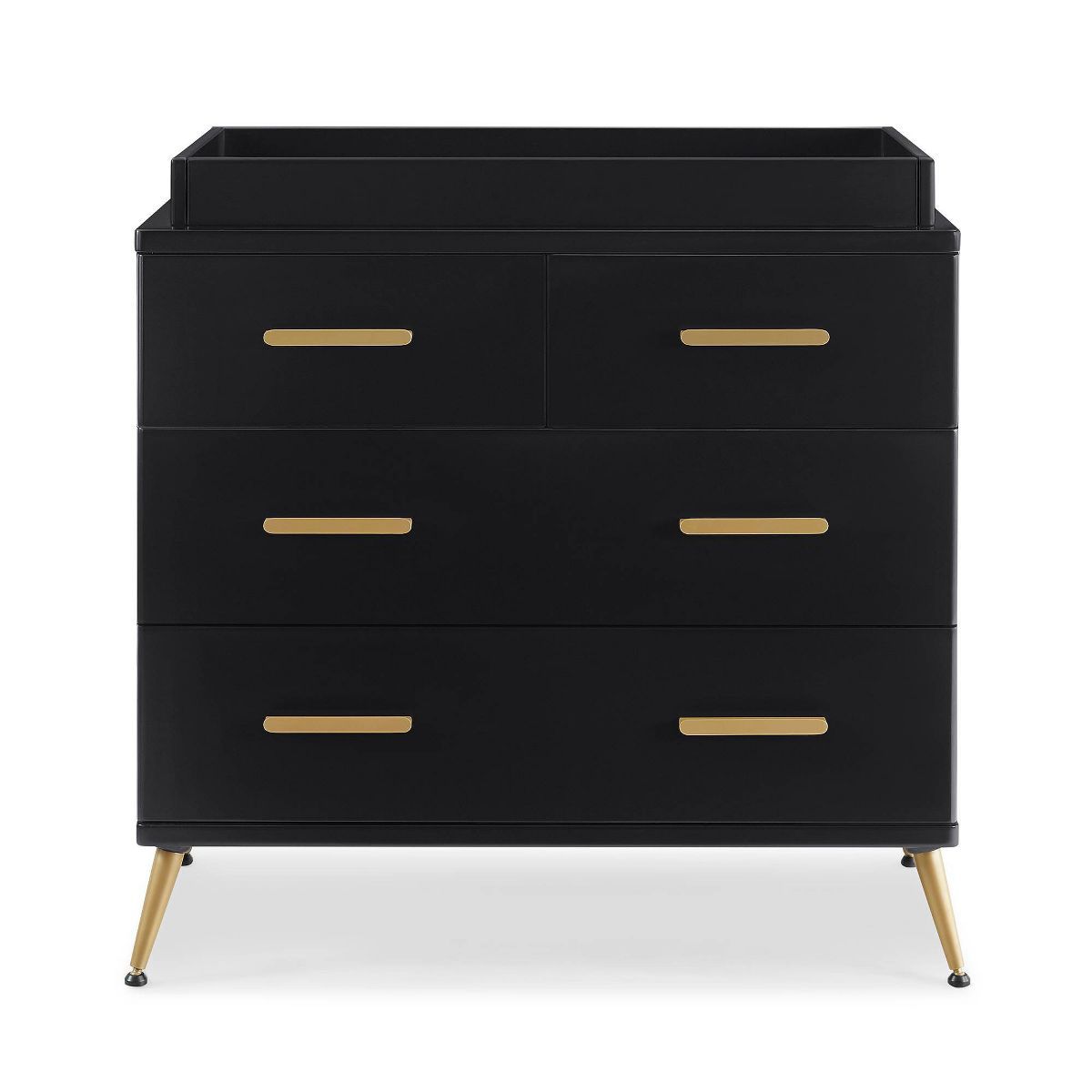 Delta Children Sloane 4 Drawer Dresser with Changing Top - Black/Bronze | Target