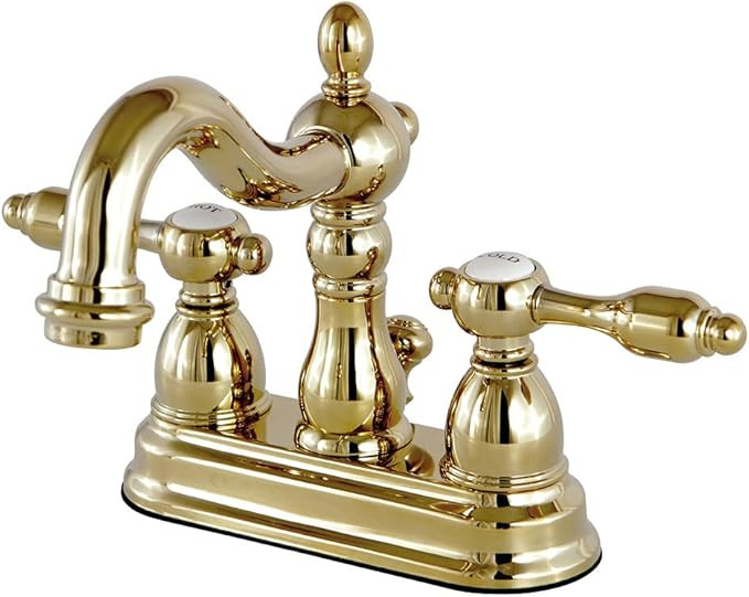Kingston Brass KS1602TAL Tudor 4" Centerset Bathroom Faucet, 4-3/4 inch in Spout Reach, Polished ... | Amazon (US)