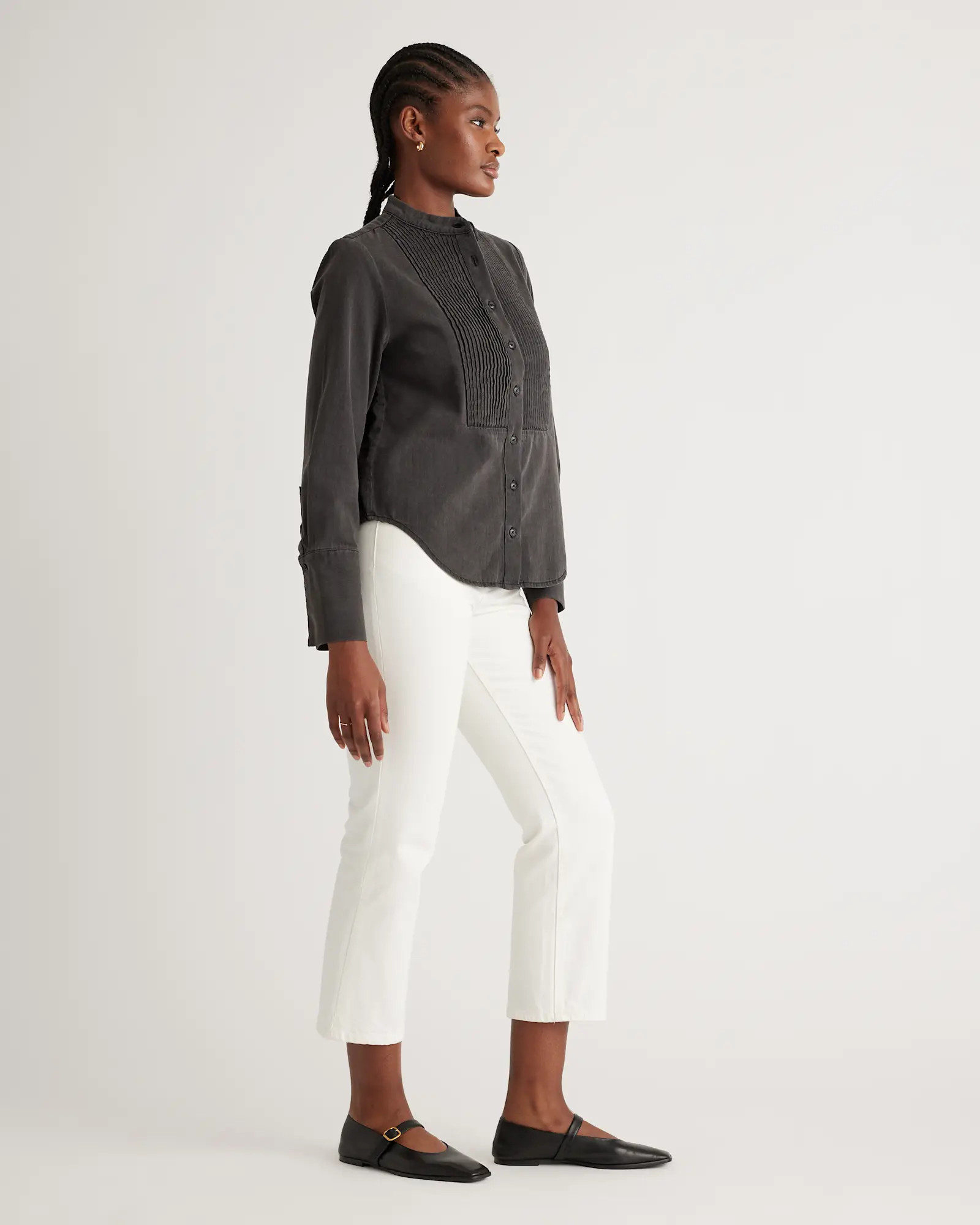 Distressed Denim Tuxedo Shirt | Quince