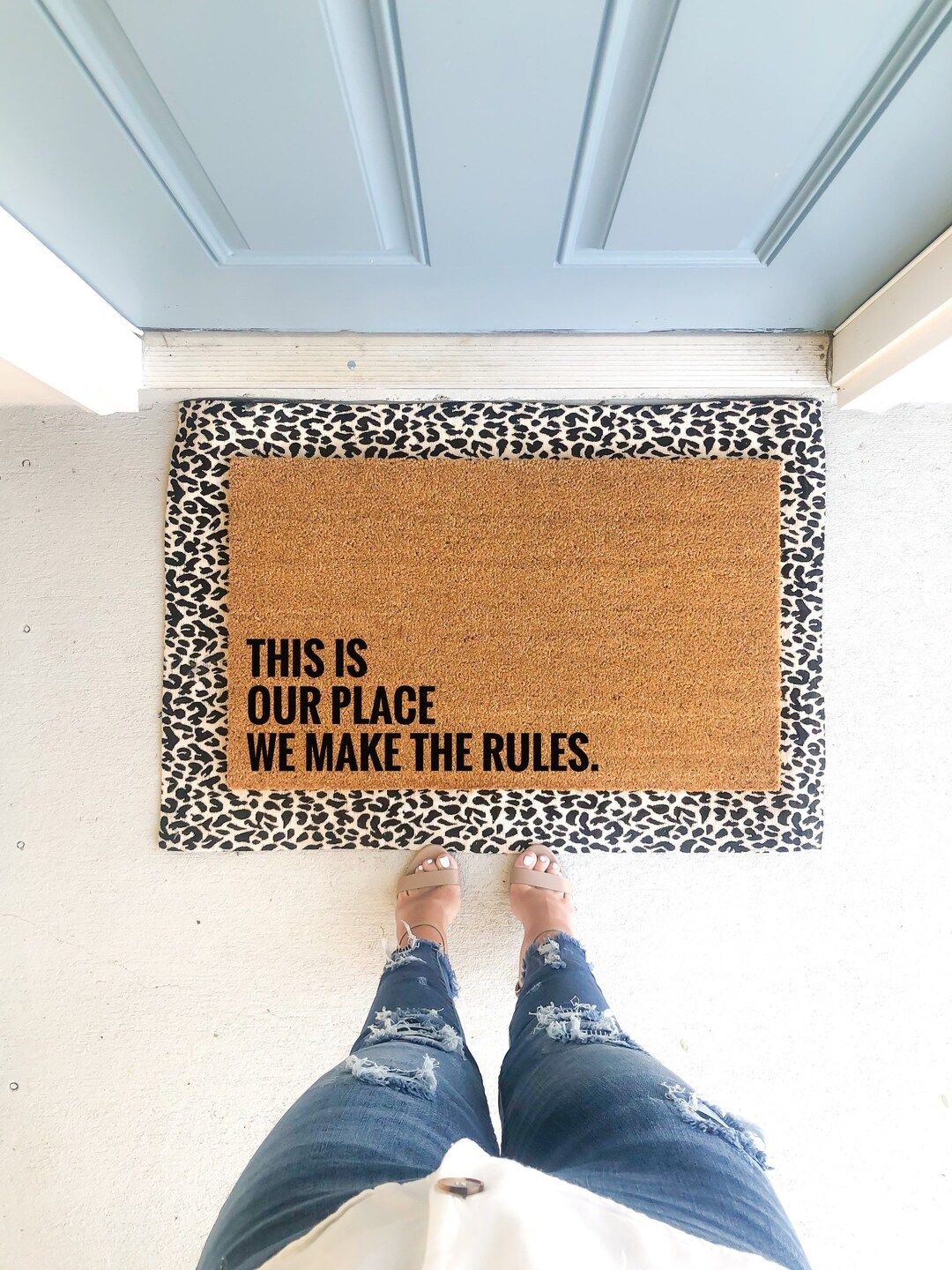 This is our place we make the rules door mat | Etsy (US)