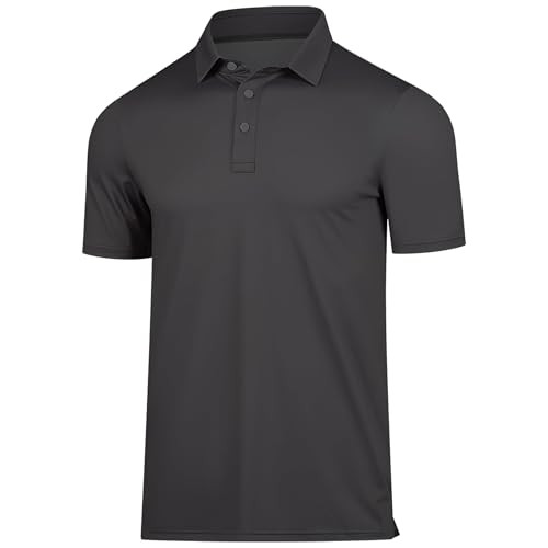 AULEEGAR Polo Shirts for Men Short Sleeve Black S | Amazon (US)