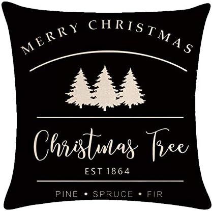 Farmhouse Christmas Throw Pillow Covers Farm Fresh Christmas Trees Cushion Cover Merry Christmas ... | Amazon (US)