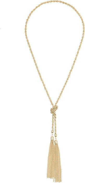 LUREME Simple Thin Chain Knot and Tassel Long Necklace (01003351-p) | Amazon (US)