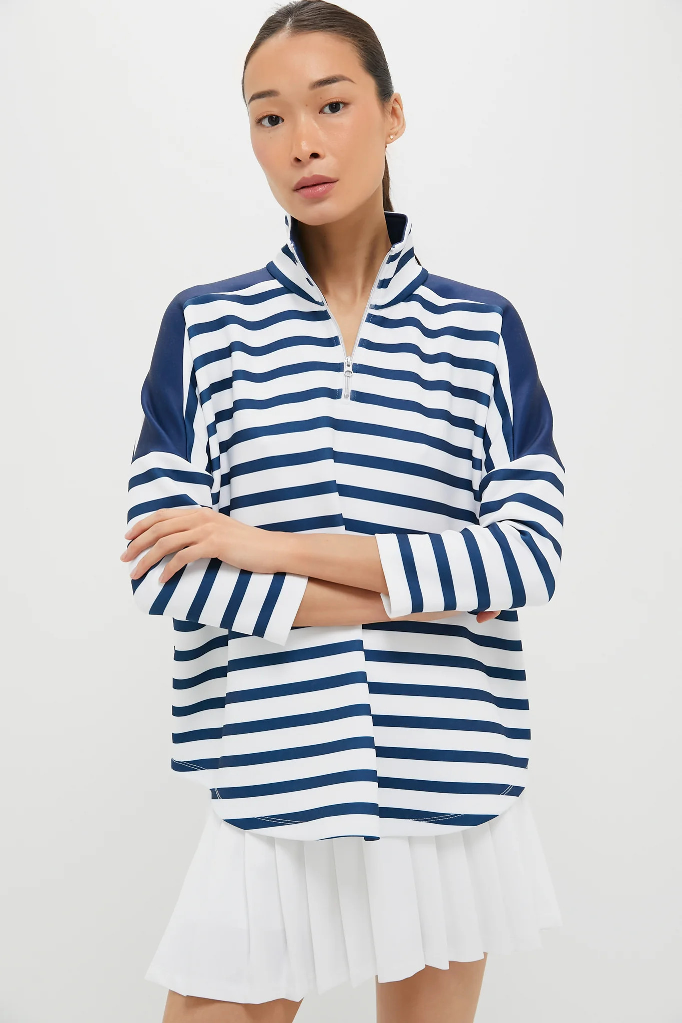 Blue and White Stripe Hudson Quarter Zip | Tuckernuck (US)