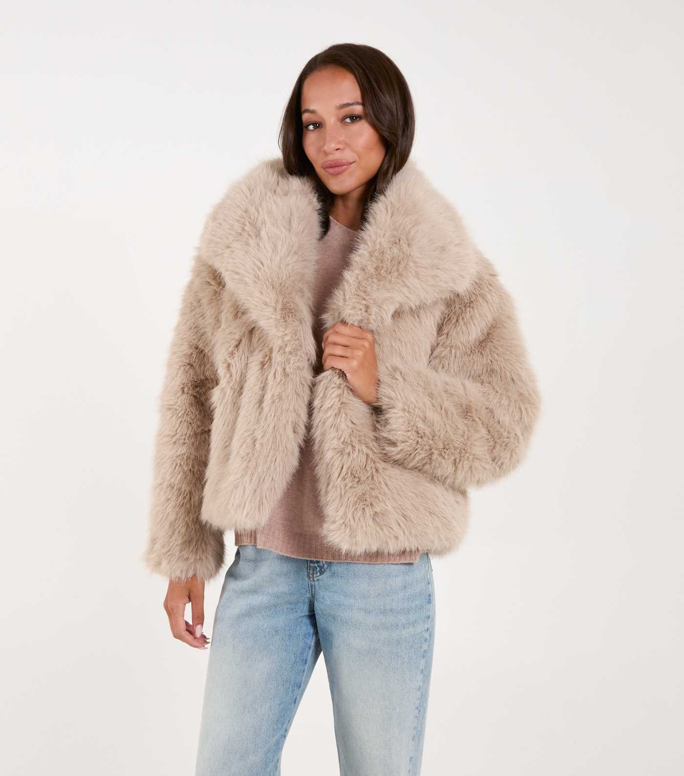 Blue Vanilla Stone Faux Fur Coat | New Look | New Look (UK)
