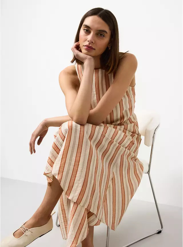 Buy Orange Stripe Racer Back Shift Dress 20 | Midaxi | Tu | Tu Clothing