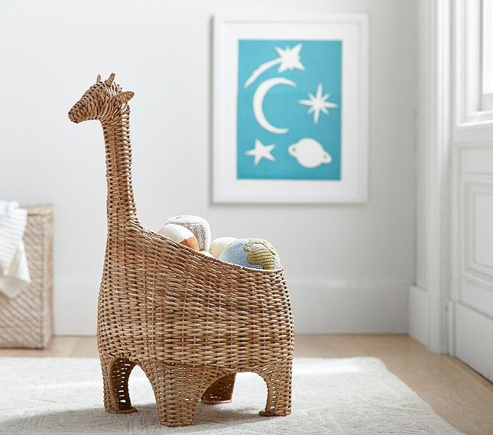 Giraffe Shaped Wicker Basket | Pottery Barn Kids