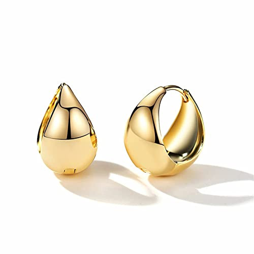 Huge Tomato Chunky Gold Hoop Earrings 18K Gold Plated Small Hoop Earrings Chunky Huggie Earring f... | Amazon (CA)