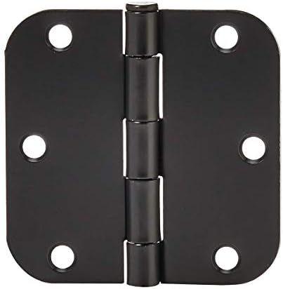 Amazon Basics Rounded 3.5 Inch x 3.5 Inch Door Hinges, 18 Pack, Matte Black | Amazon (US)