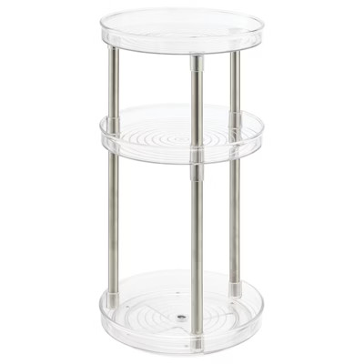 mDesign Spinning Tall 3-Tier Makeup Storage Center Tray | Target