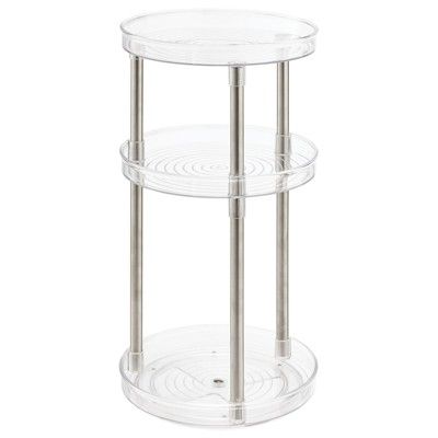 mDesign Spinning Tall 3-Tier Makeup Storage Center Tray | Target