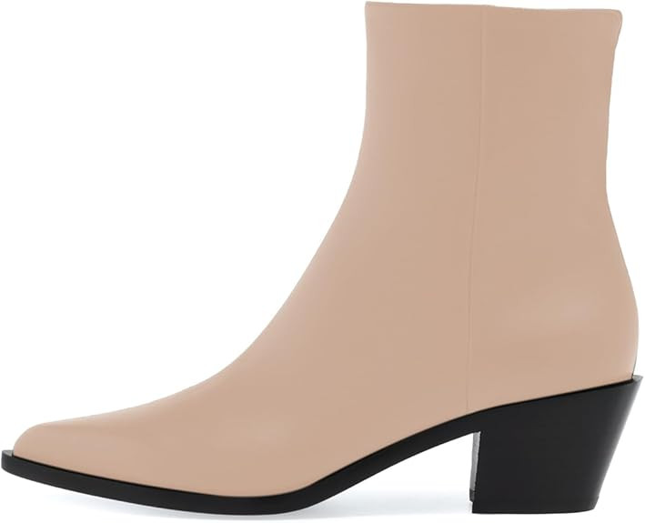 sarawill Women's Western Boots Comfortable Retro Pointed Toe Mid Calf Boots Cowgirl Side Zipper W... | Amazon (US)