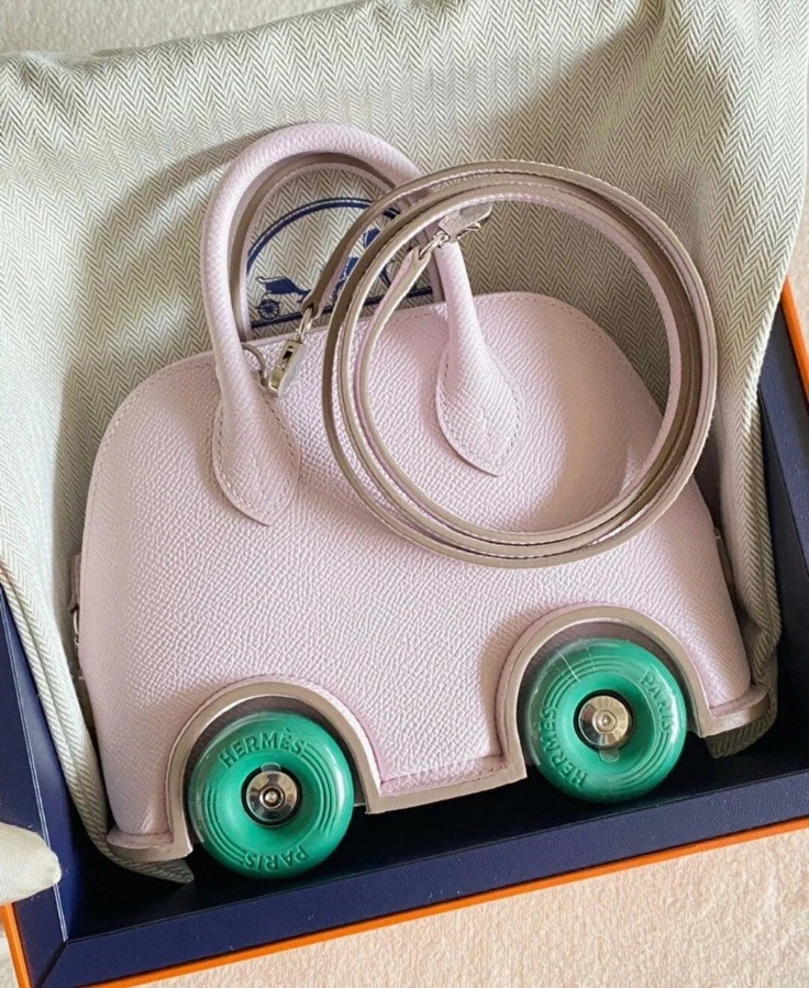 Hermès Bolide On Wheels 1923 Mauve Pale & Vert Vertigo Epsom Palladium Hardware | eBay US