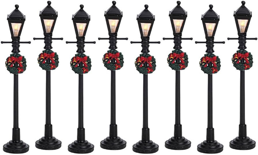 Lemax Gas Lantern Street Lamp, Set of 8, Battery Operated (4.5V) #64500 | Amazon (US)