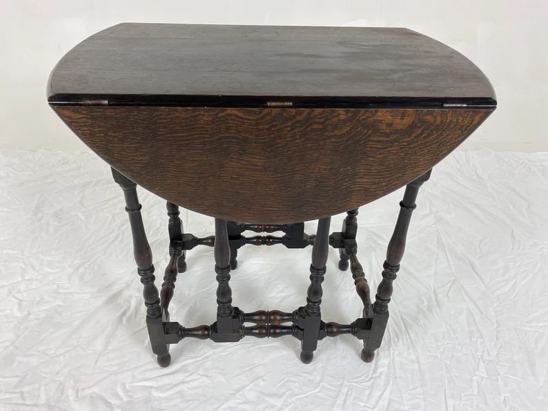 Vintage Petite Gateleg Table Drop Leaf Table Lamp Table - Etsy | Etsy (US)