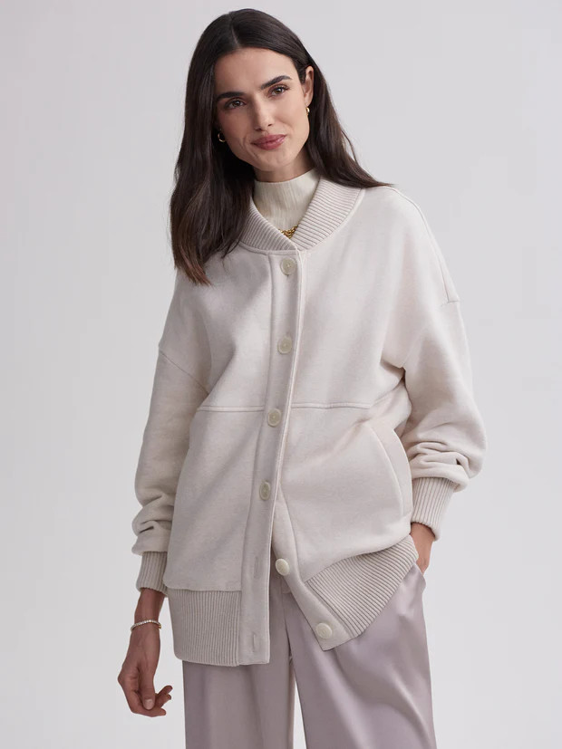Sawyer Button Through SweatThe Sawyer's oversized fit and longline silhouette make it a must-have... | Varley US
