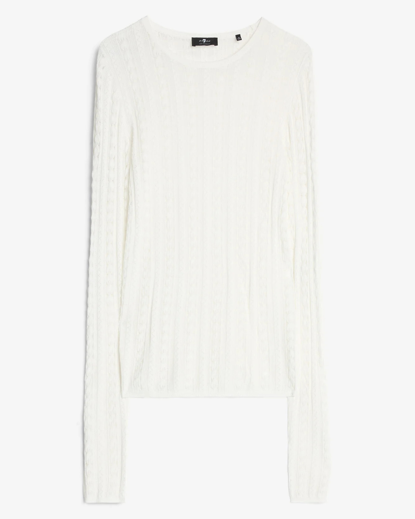 Long Sleeve Pointelle Crew Sweater | 7 For All Mankind