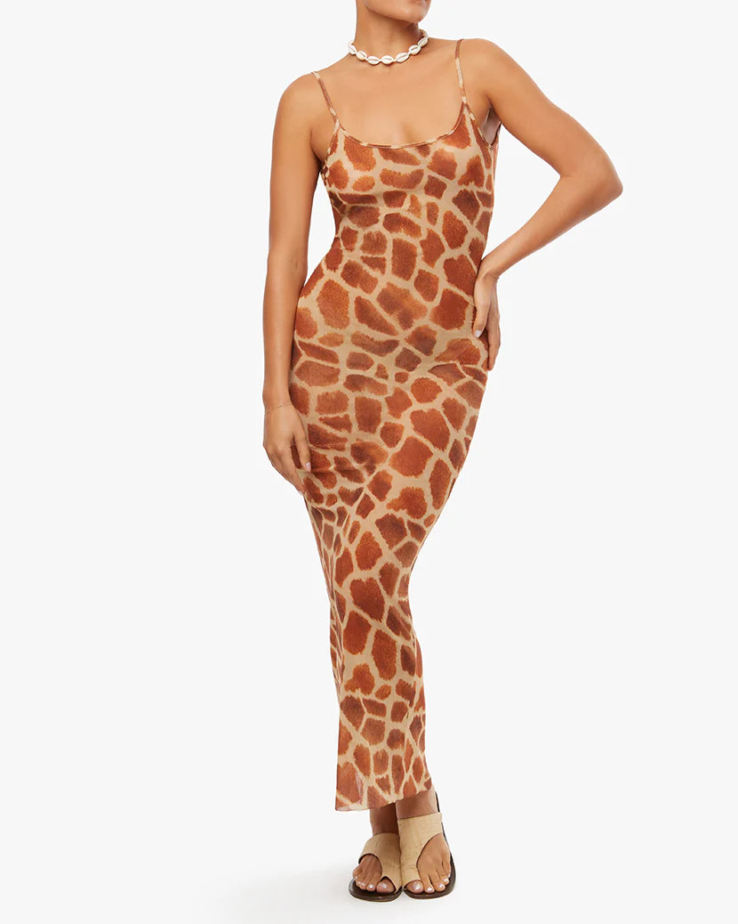 Mesh Scoop Maxi Slip Giraffe Dress | We Wore What