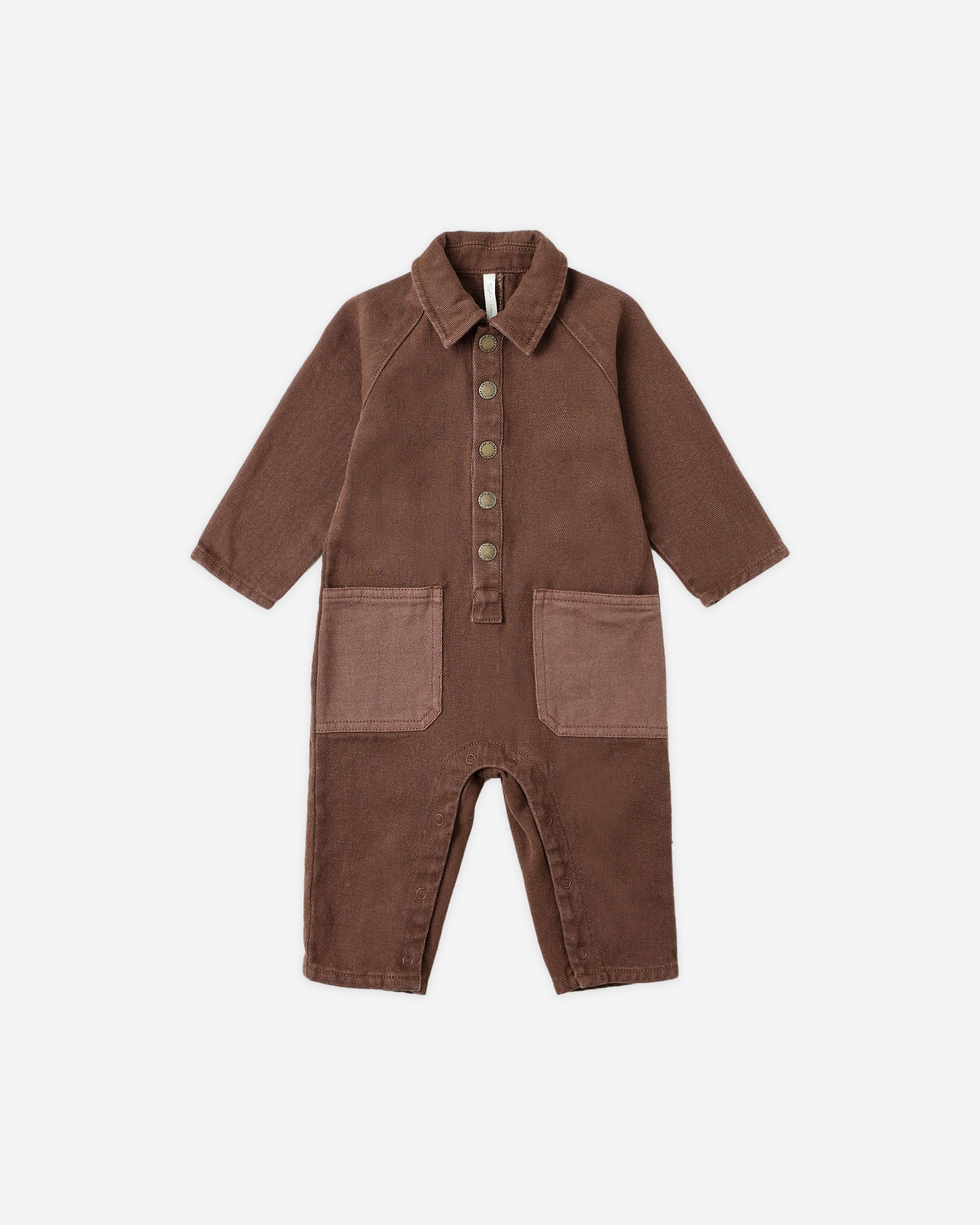 Collared Baby Jumpsuit || Brown | Rylee + Cru