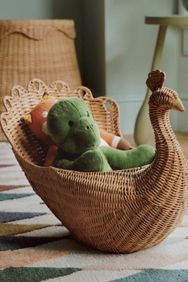 Ida Peacock Woven Wicker Basket | Anthropologie (US)