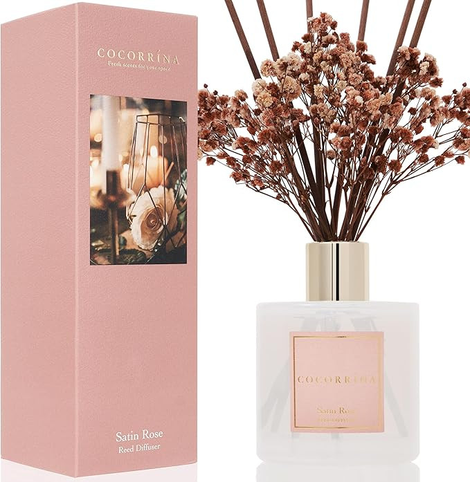 Cocorrína Reed Diffuser Sets- Satin Rose Scented Diffuser with Sticks Home Fragrance Reed Diffus... | Amazon (US)