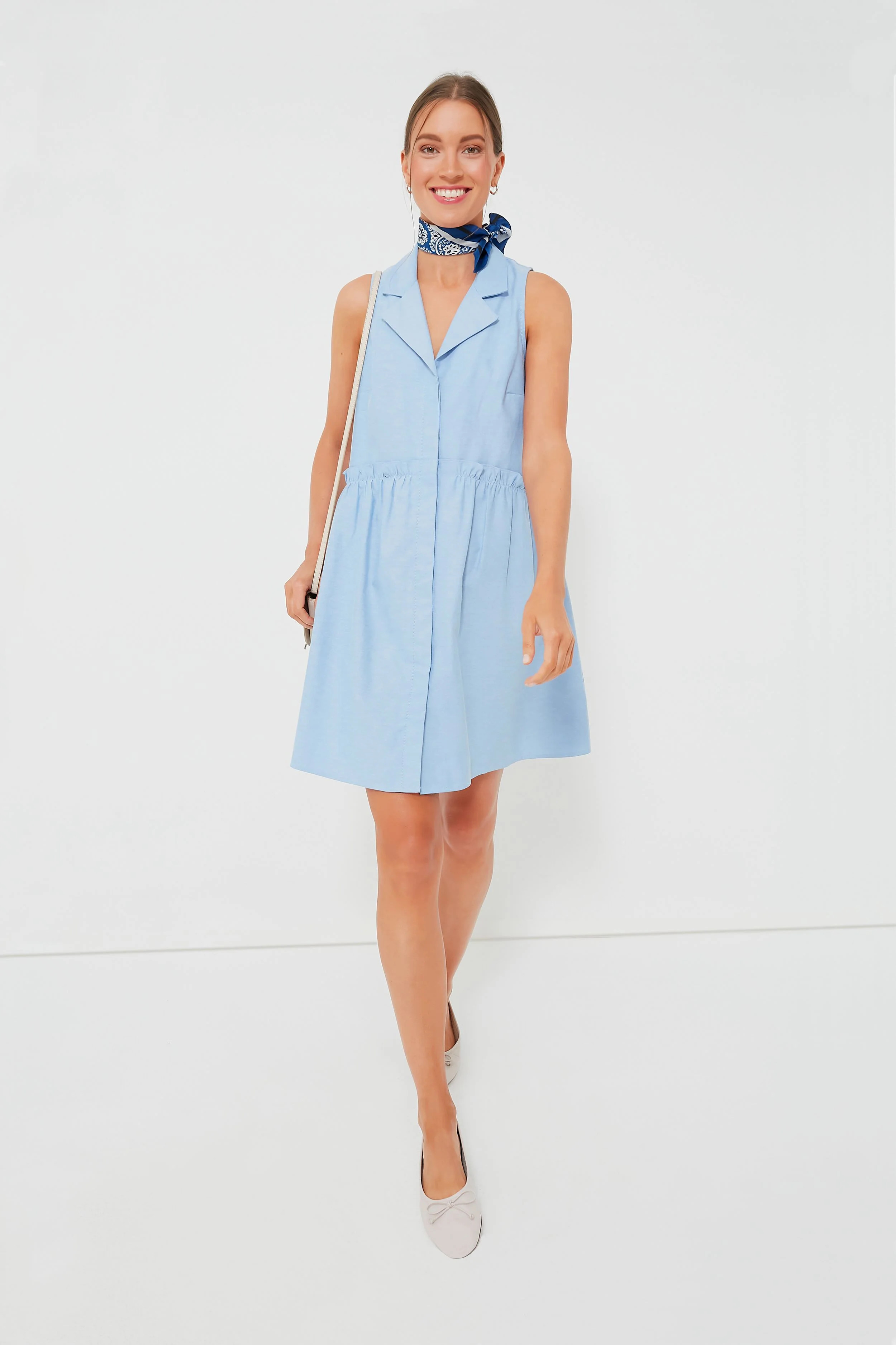 Oxford Blue Sleeveless Royal Shirt Dress | Tuckernuck (US)