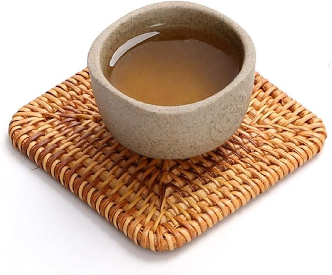Handmade Rattan Coaster Drinks Cupmat Coffee Coasters | Amazon (US)