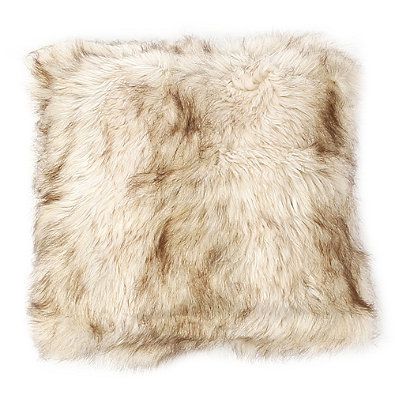 Wild Mannered Faux-Fur 24-Inch Square Throw Pillow in Champagne Fox | Bed Bath & Beyond