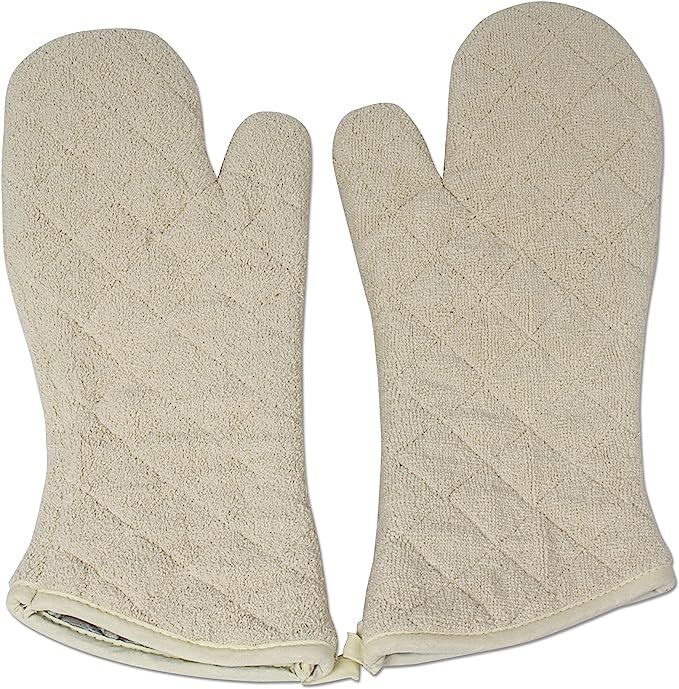 Nouvelle Legende Cotton Quilted Terry Oven Mitts Long Lasting Heat Resistance Protection 17 Inche... | Amazon (US)