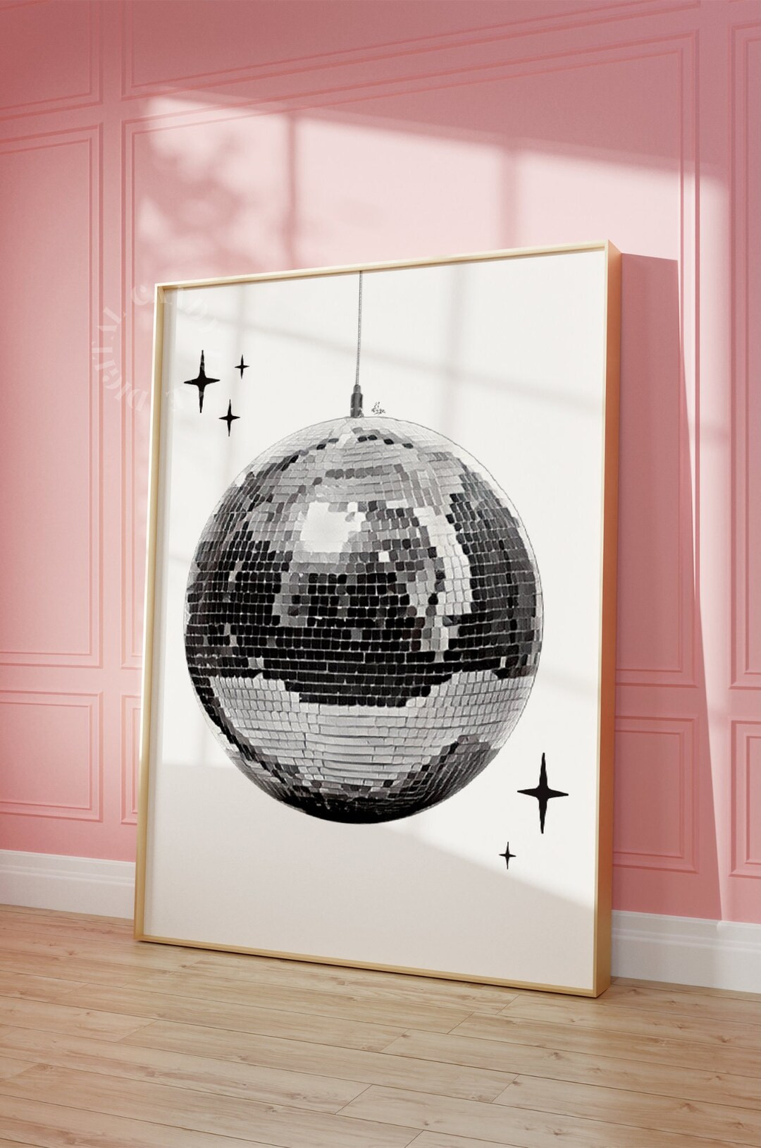 Retro Print Disco Ball Wall Art Trendy Printable Art Vintage Print Disco Decor Retro Poster Wall ... | Etsy (US)