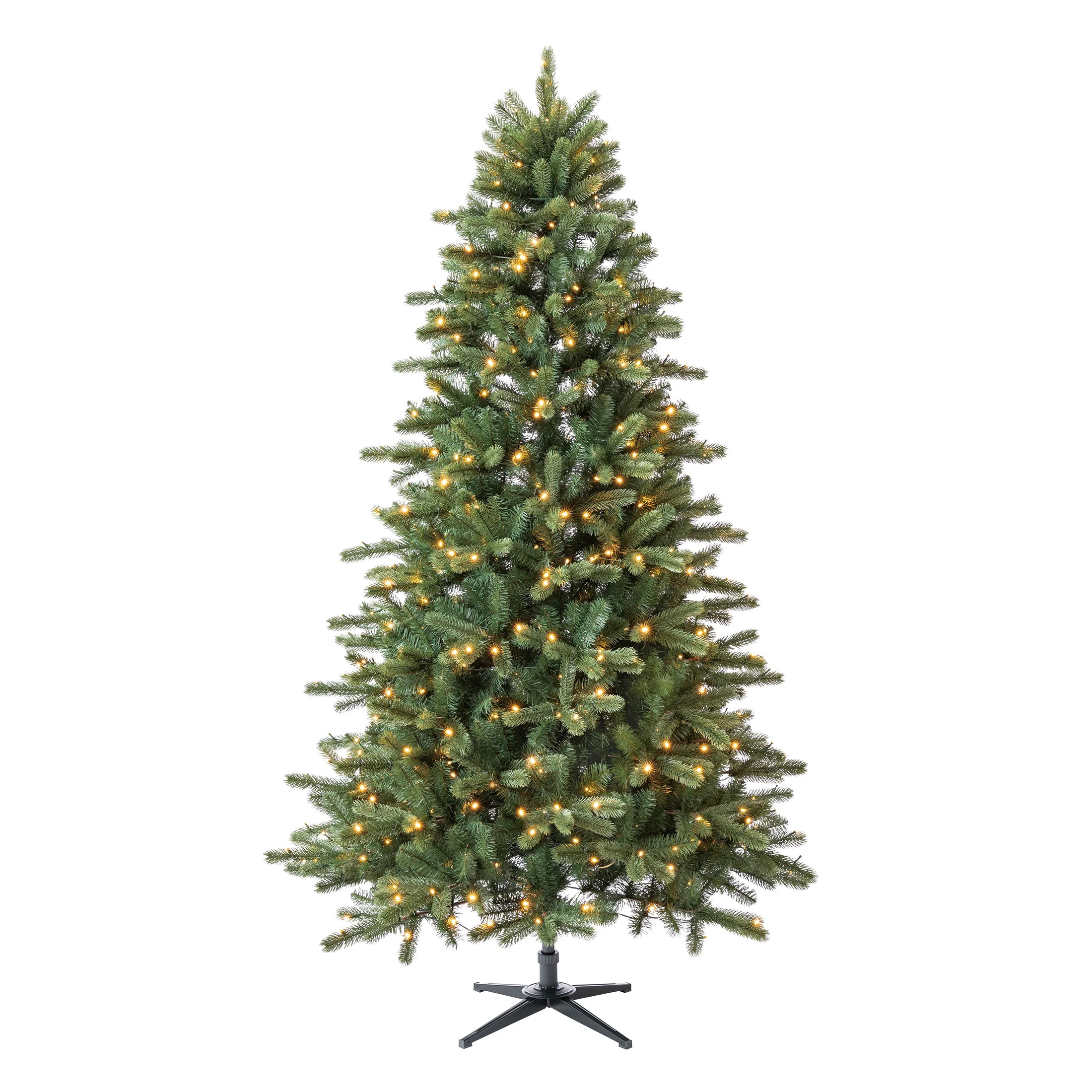 7.5' Pre-Lit Birchwood Fir Green Artificial Christmas Tree with Warm White Twinkle LED Lights and... | Walmart (US)