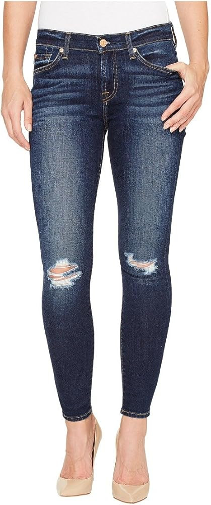7 For All Mankind Womens Mid Rise Skinny Fit Ankle Jeans | Amazon (US)