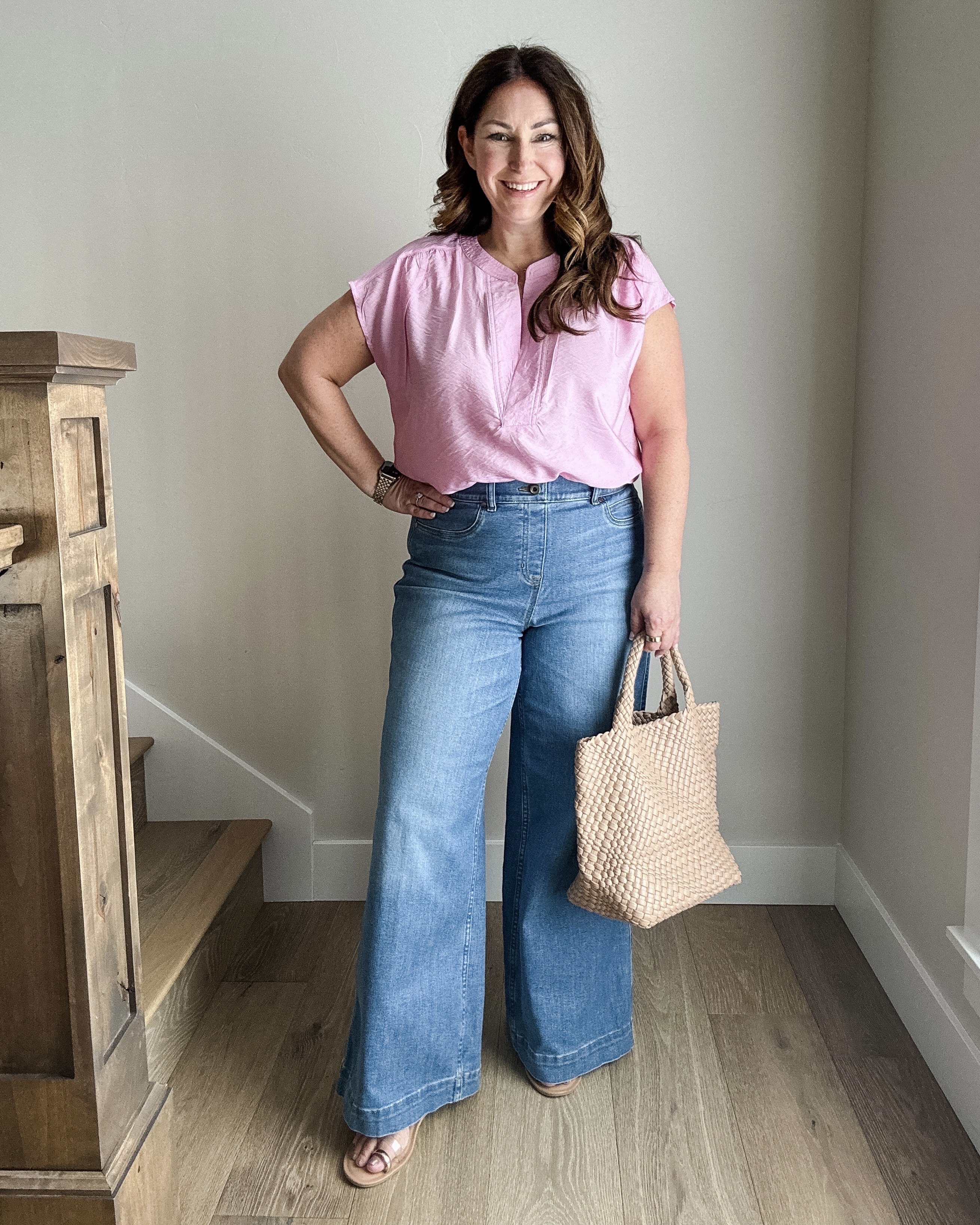 Spring outfit with pink blouse tts, L // Spanx jeans size up wearing XL petite 

Gibsonlook code RYANNE10
Spanx code RYANNEXSPANX 

 

#LTKSeasonal #LTKOver40 #LTKMidsize