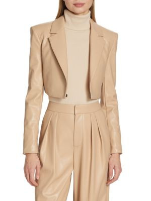 Abbot Cropped Vegan Leather Blazer | Saks Fifth Avenue OFF 5TH