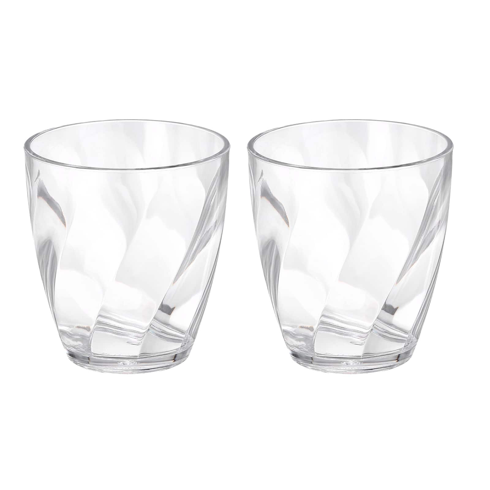 Unique Bargains - 2pcs Plastic Reusable Drinking Glasses, 10oz Diagonal Texture Unbreakable Stackable for Beer Juice - Clear | Best Buy U.S.