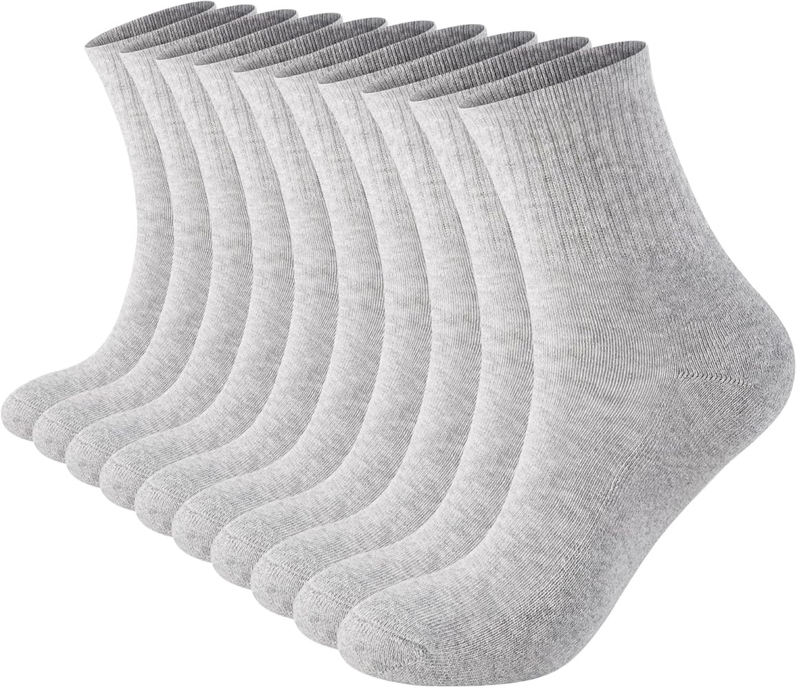 Monxiery Womens Cotton Cushioned Ankle Socks, Athletic Quarter Mini Crew Socks. | Amazon (US)