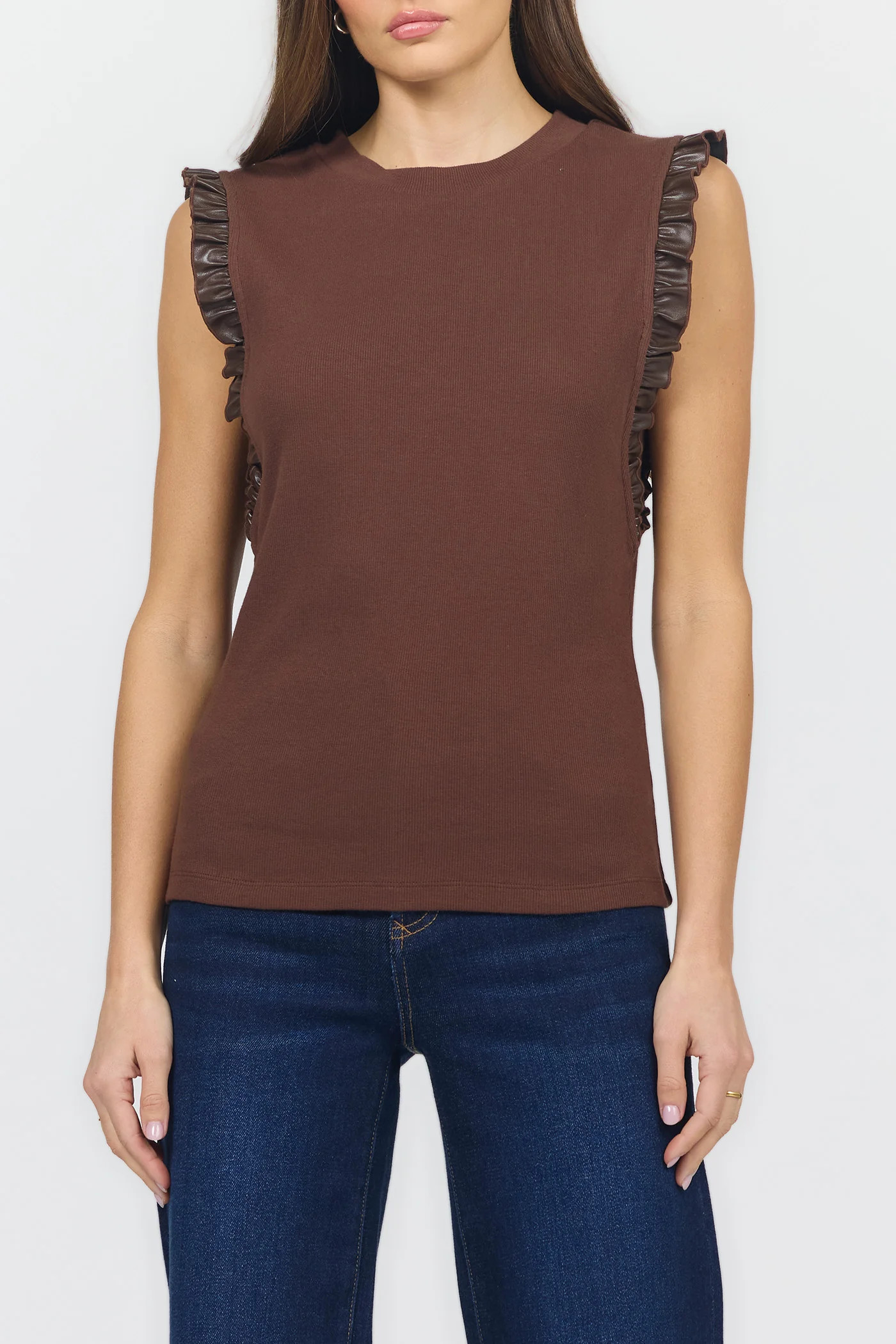 BRIDGET NOVELTY TOP SHAVED CHOCOLATE | Dear John Denim