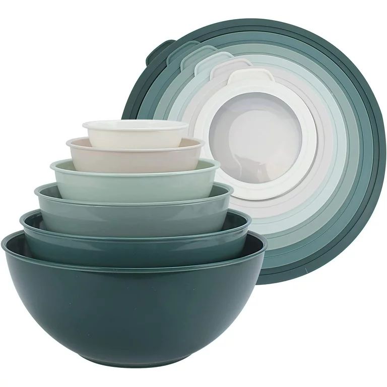 Cook with Color Mixing Bowls with Lids for Cooking and Baking, 12 Piece Set, Teal - Walmart.com | Walmart (US)