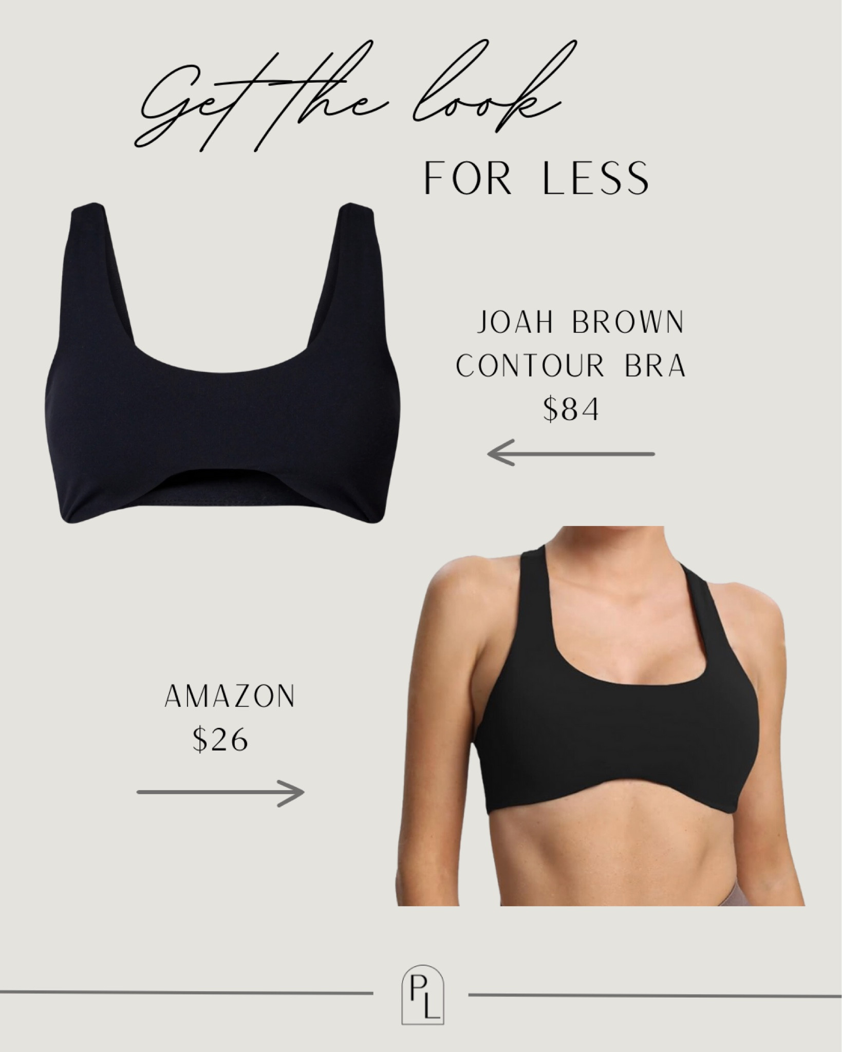 look for less - Joah brown contour bra! The amazon version is just as good but for only $26!

#LTKstyletip #LTKfitness #LTKfindsunder50