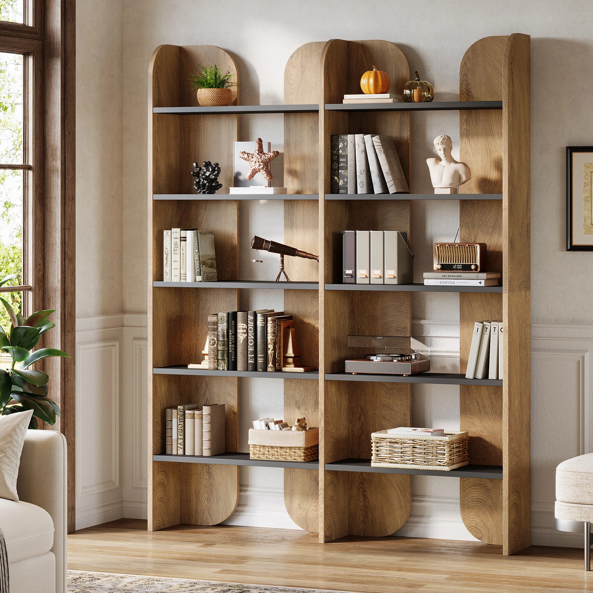 Tall Open-Shelf Bookcase, from Wayfair