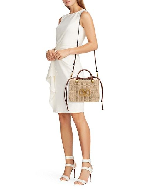 VLogo Small Wicker Basket Bag | Saks Fifth Avenue