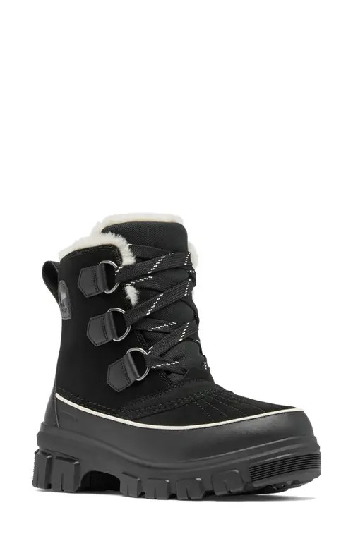 SOREL Tivoli V Faux Fur Lined Waterproof Boot in Black/fawn at Nordstrom, Size 8 | Nordstrom