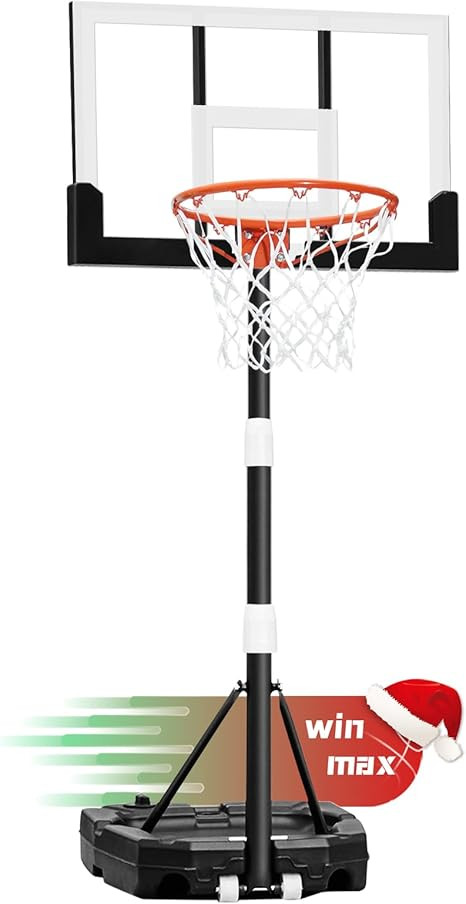 WIN.MAX Kids Basketball Hoop, 3.2 to 7.2FT Adjustable Height, Swimming Pool Basketball Hoop Outdo... | Amazon (US)