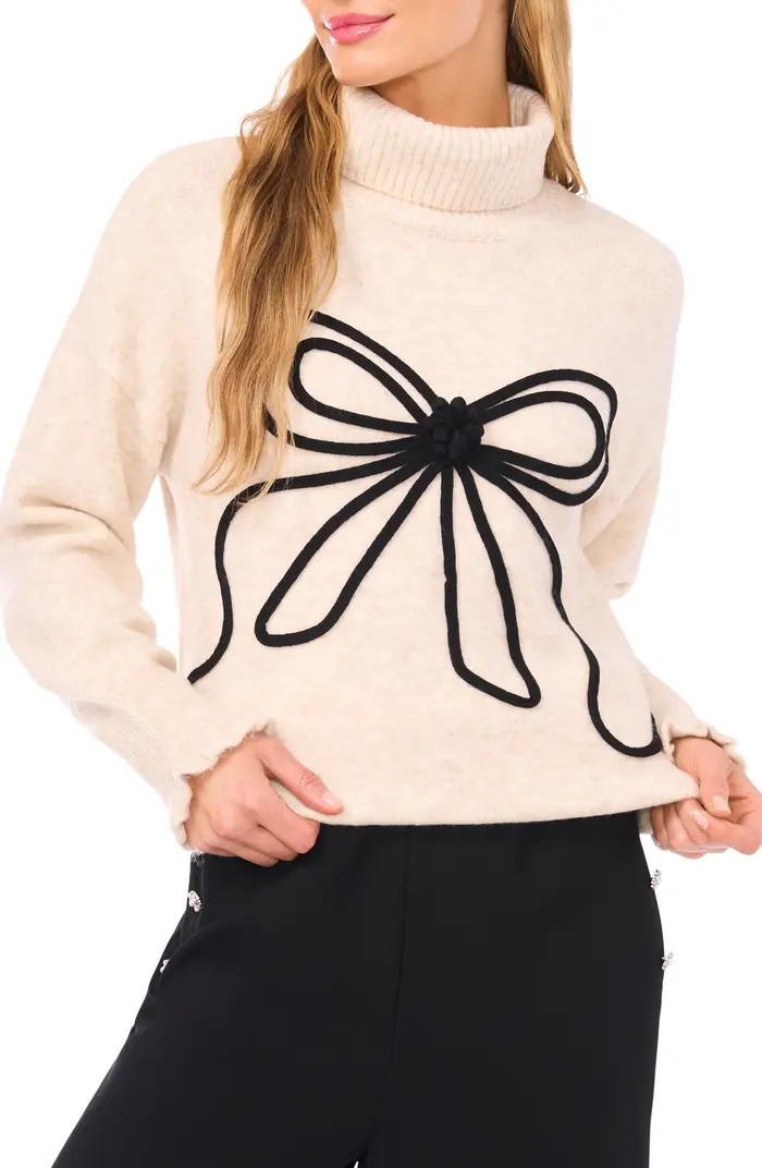 Bow Detail Turtleneck Sweater | Nordstrom