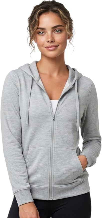 ToBeInStyle Women’s Cotton Lightweight Long Sleeve Hoodie Pullover or Full Zip Jacket w/Kangaro... | Amazon (US)